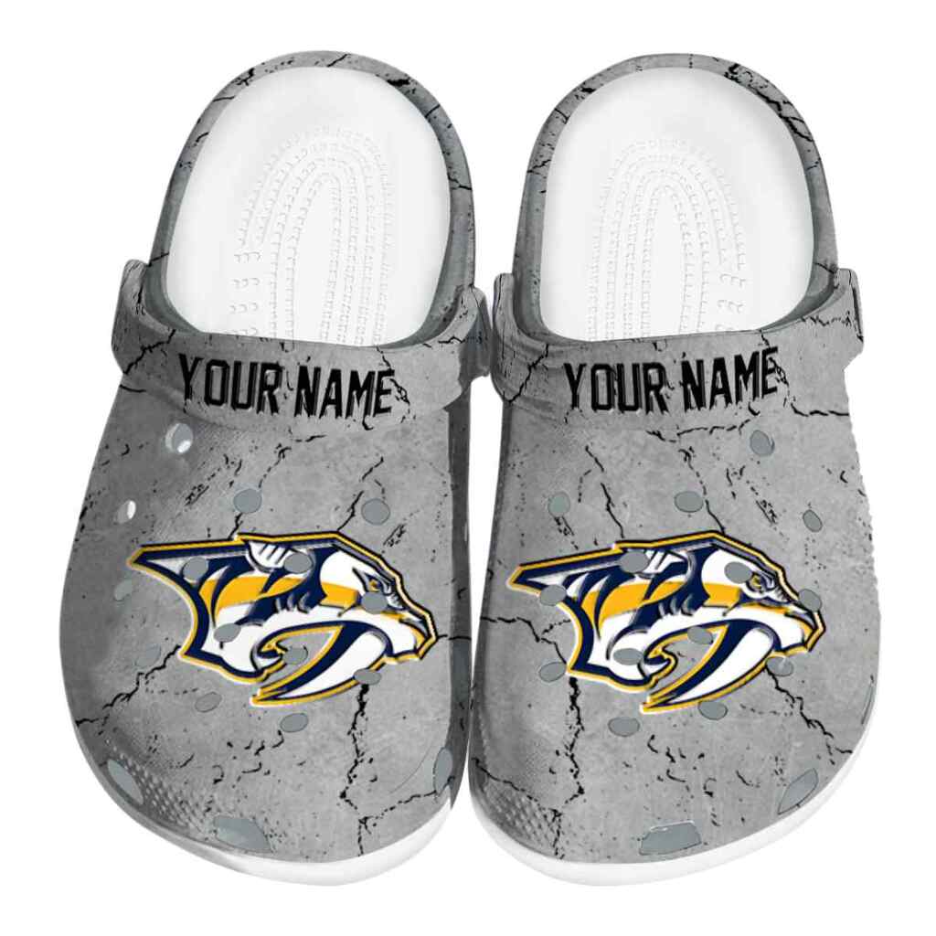 Customized Nashville Predators Cracked Texture ClogTVC1801879