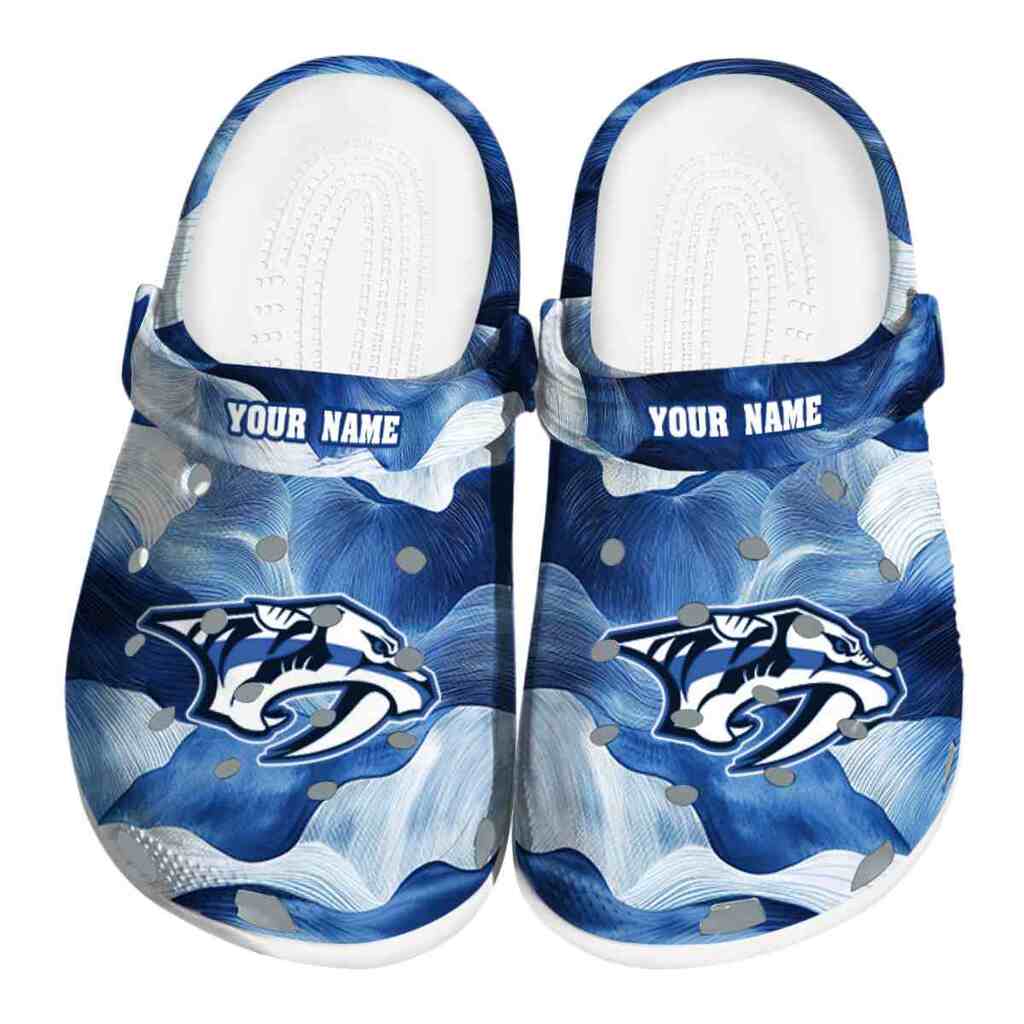 Customized Nashville Predators Ocean Waves ClogTVC1801879