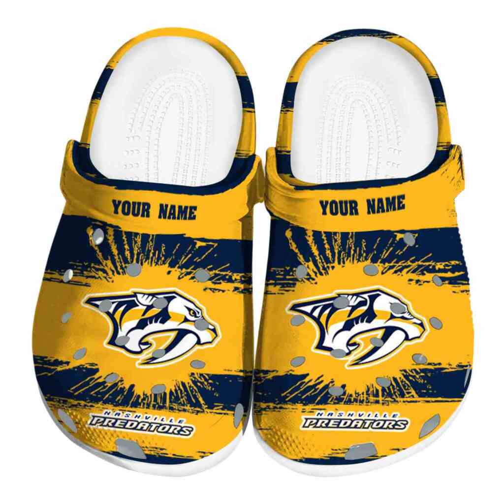 Customized Nashville Predators Paint Splatter Graphics ClogTVC1801879