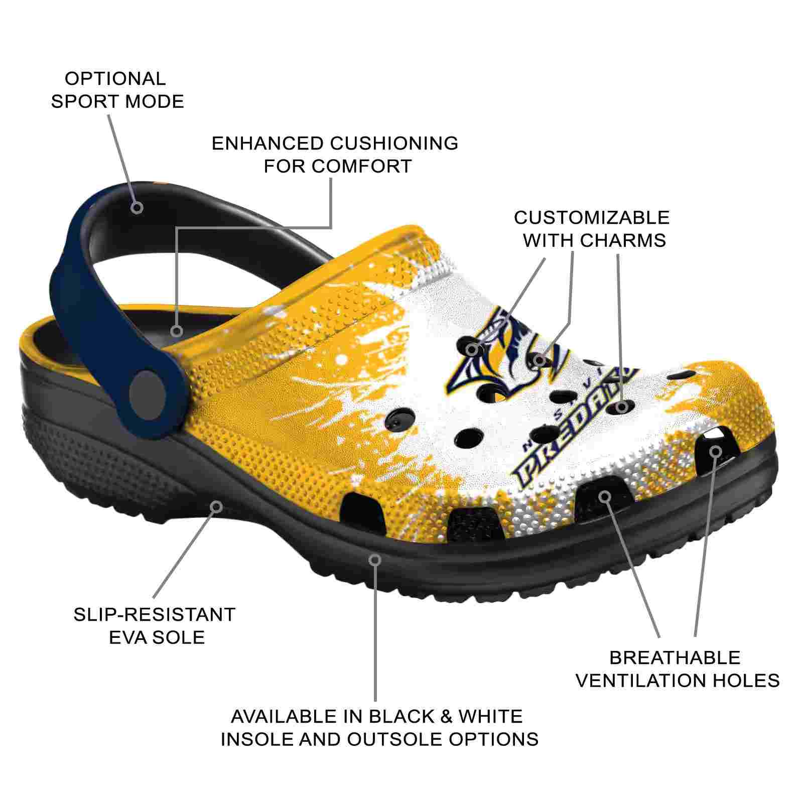 Customized Nashville Predators Splash Art ClogTVC1801879 - Image 5