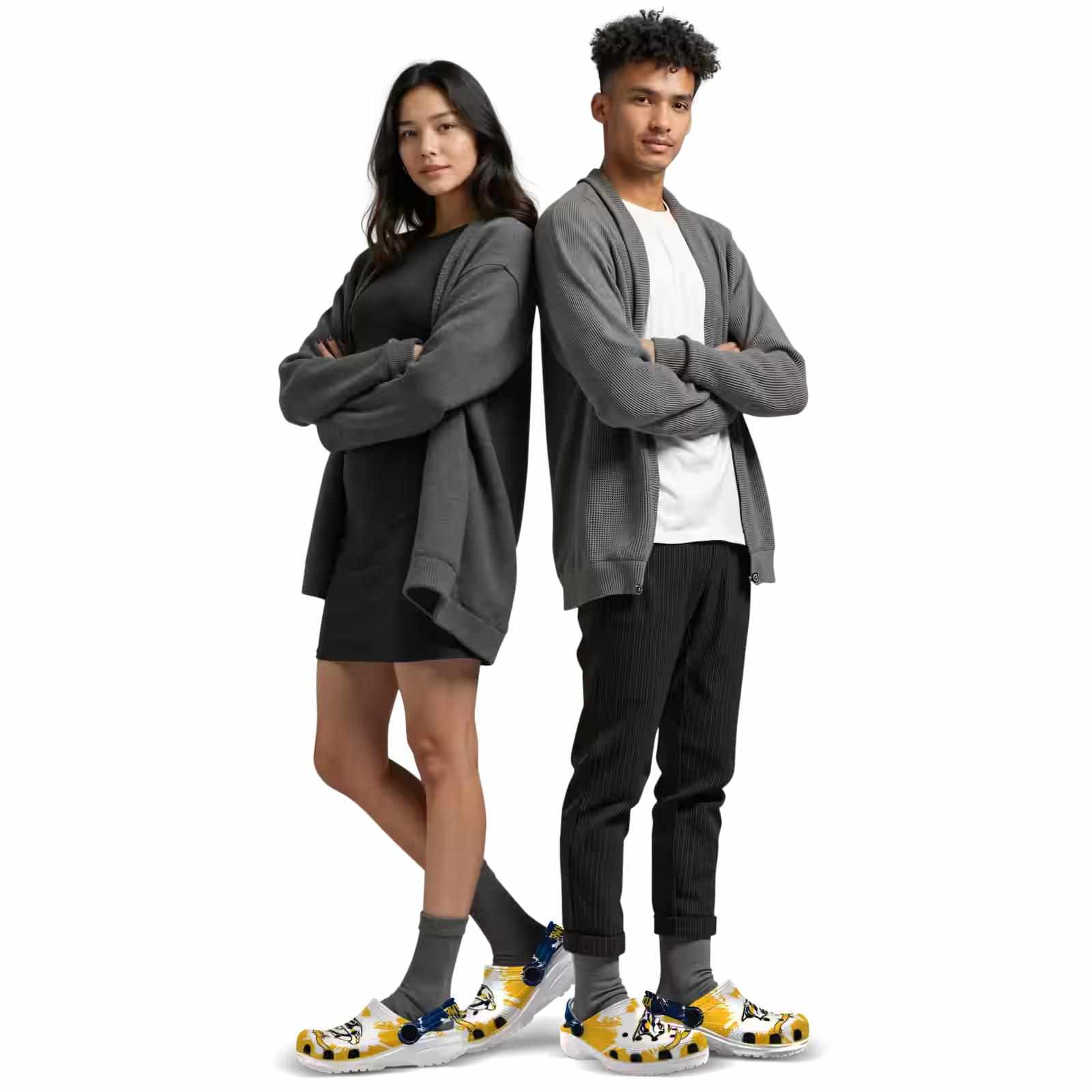 Customized Nashville Predators Splatter Pattern ClogTVC1801854 - Image 7