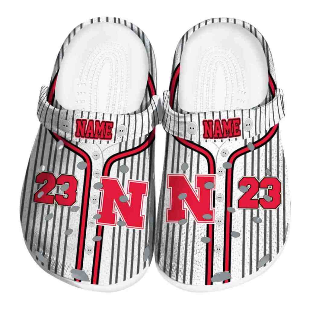 Customized Nebraska Cornhuskers Pinstripe Pattern ClogTVC1801176
