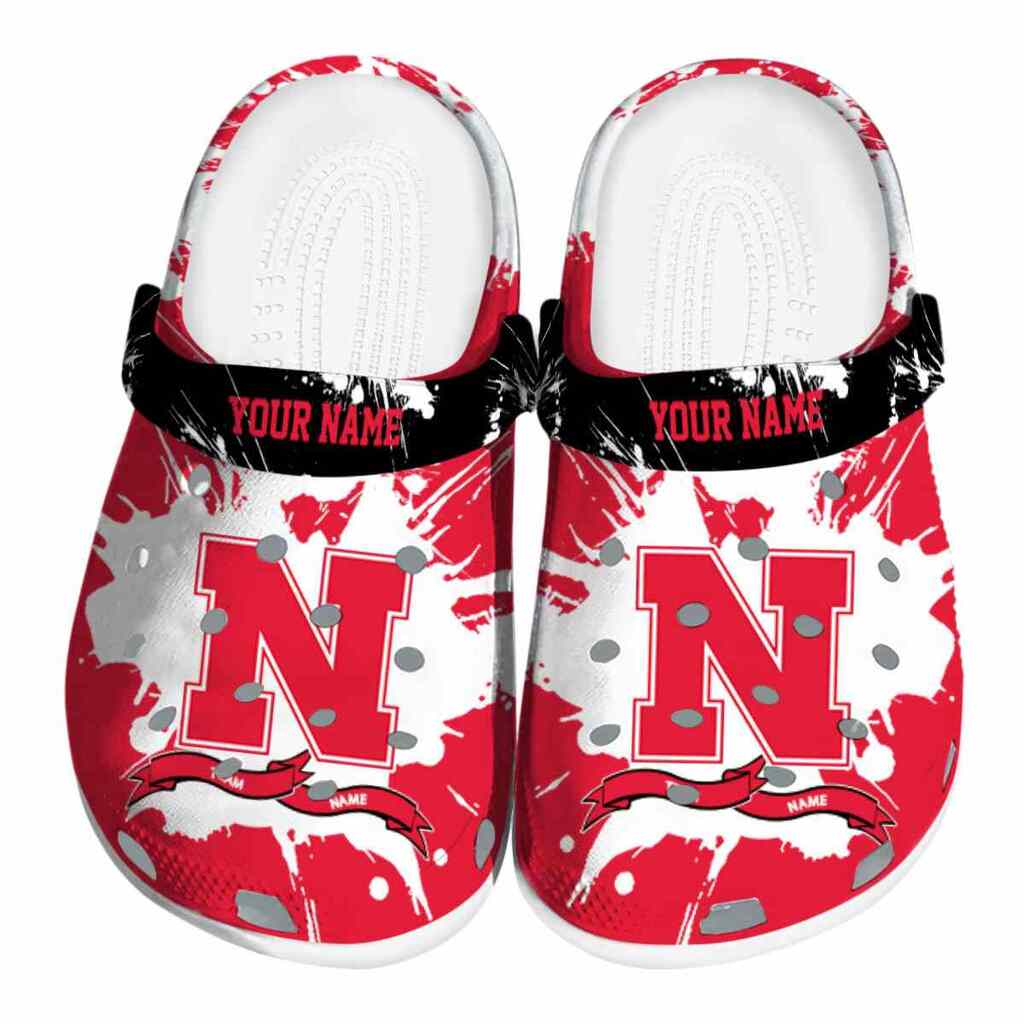 Customized Nebraska Cornhuskers Splatter Pattern ClogTVC1801176