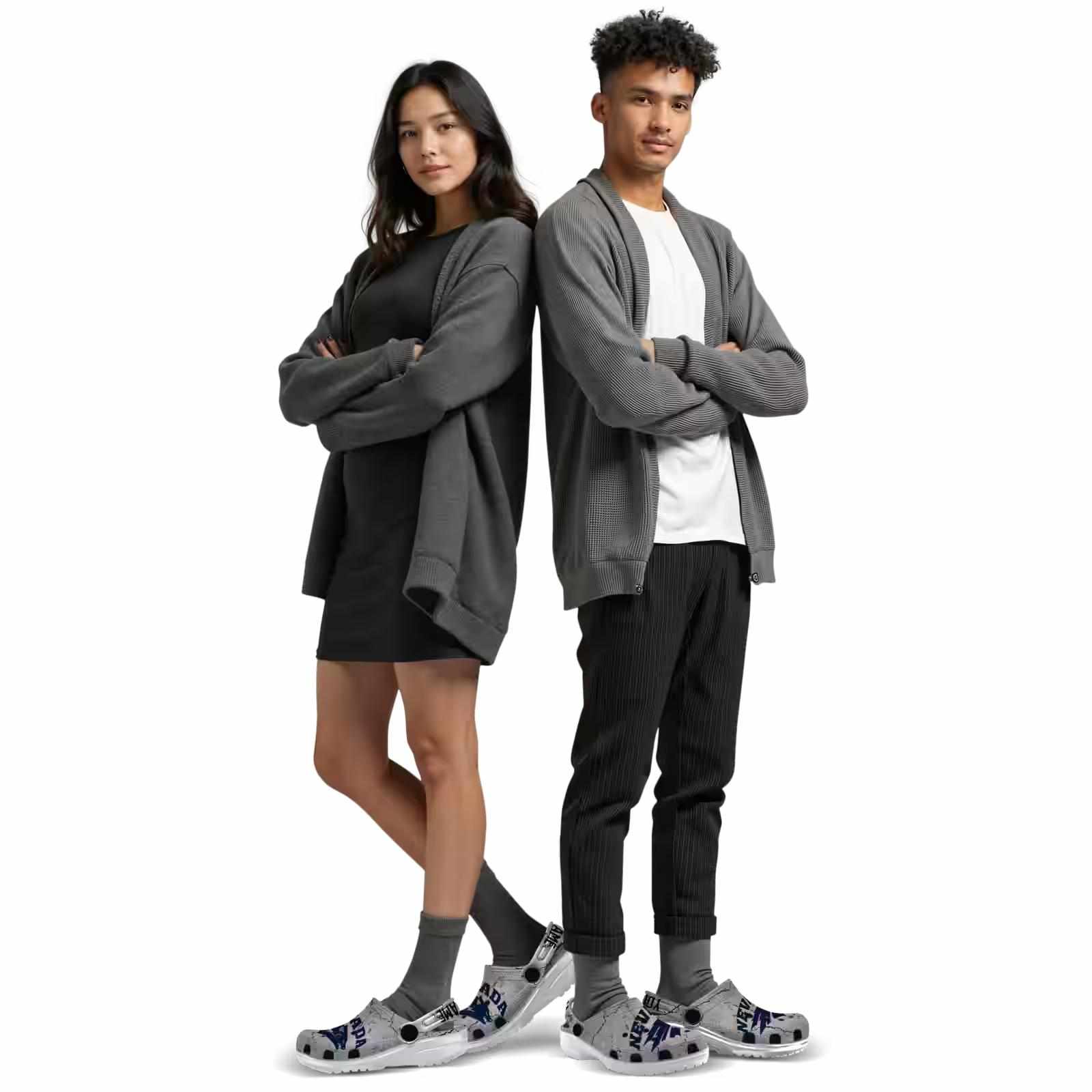 Customized Nevada Wolf Pack Cracked Texture ClogTVC1801781 - Image 7