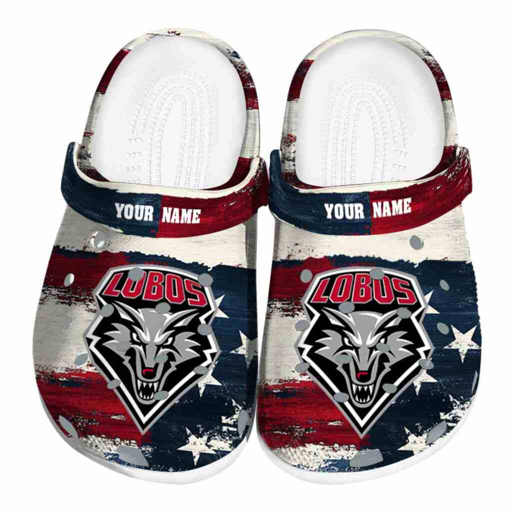 Customized New Mexico Lobos Patriotic Stripes ClogTVC1801696