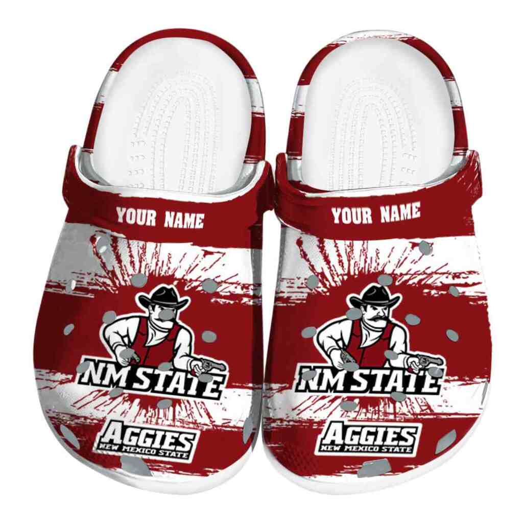 Customized New Mexico State Aggies Paint Splatter Graphics ClogTVC1801725
