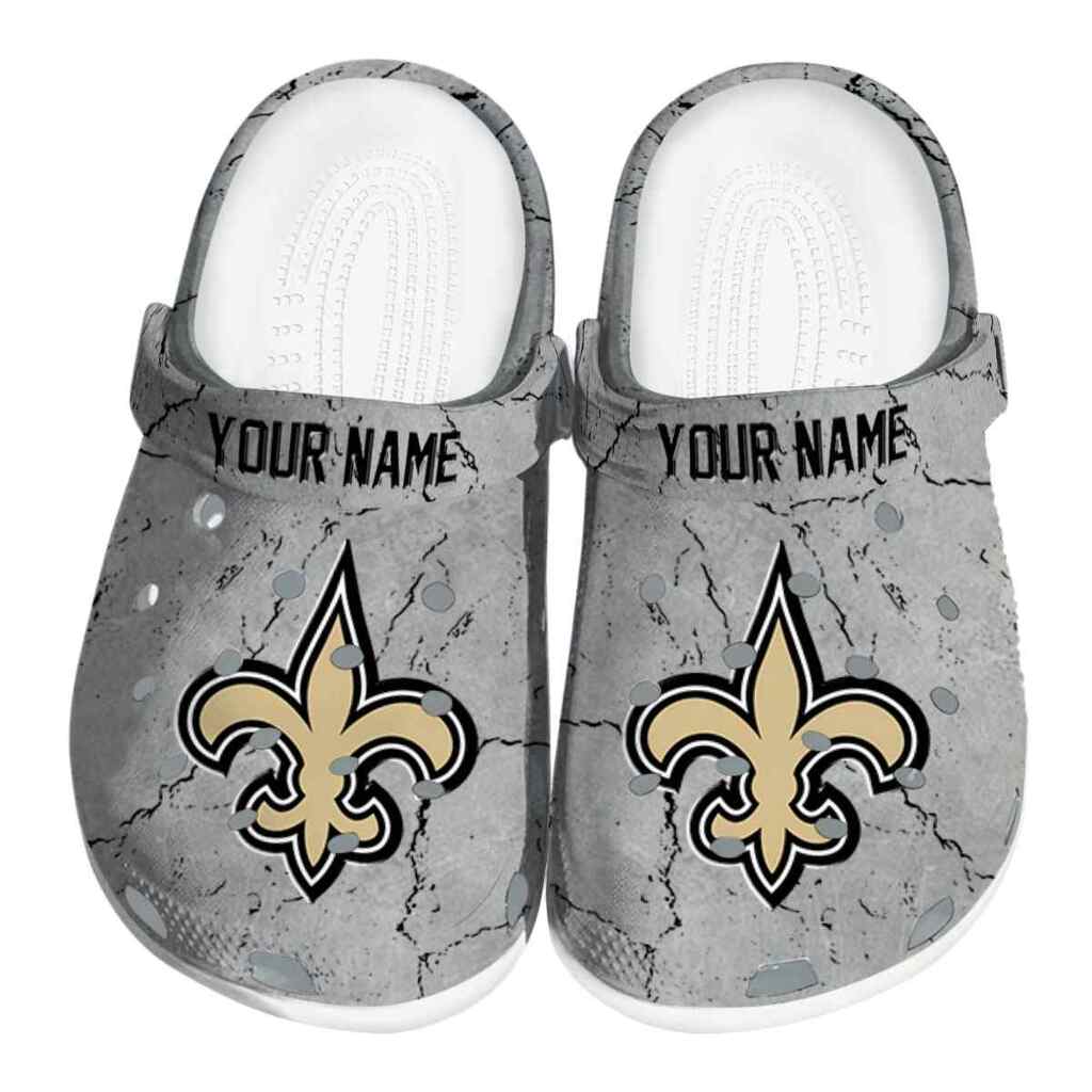 Customized New Orleans Saints Cracked Texture ClogTVC180146