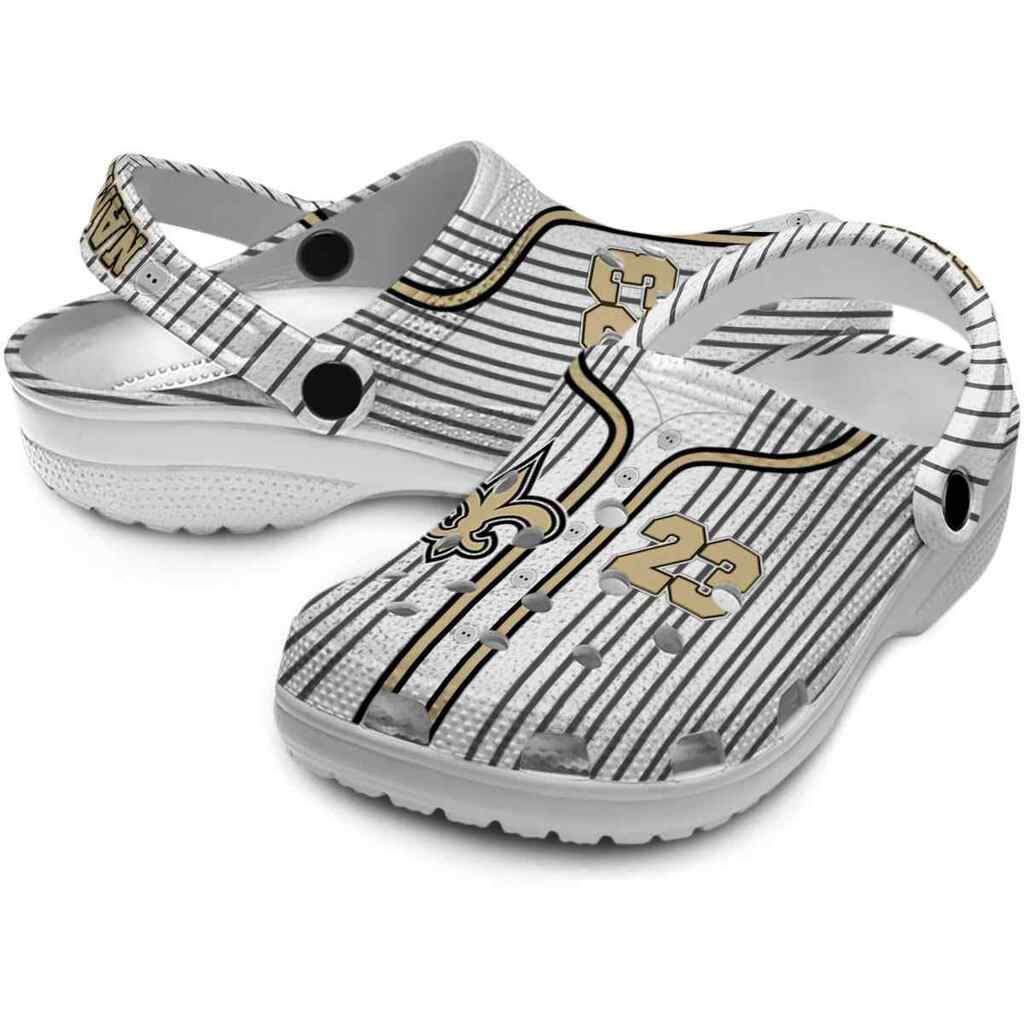 Customized New Orleans Saints Pinstripe Pattern ClogTVC180145 - Image 3
