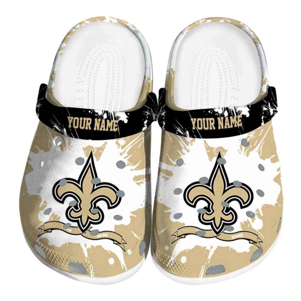 Customized New Orleans Saints Splatter Pattern ClogTVC180145