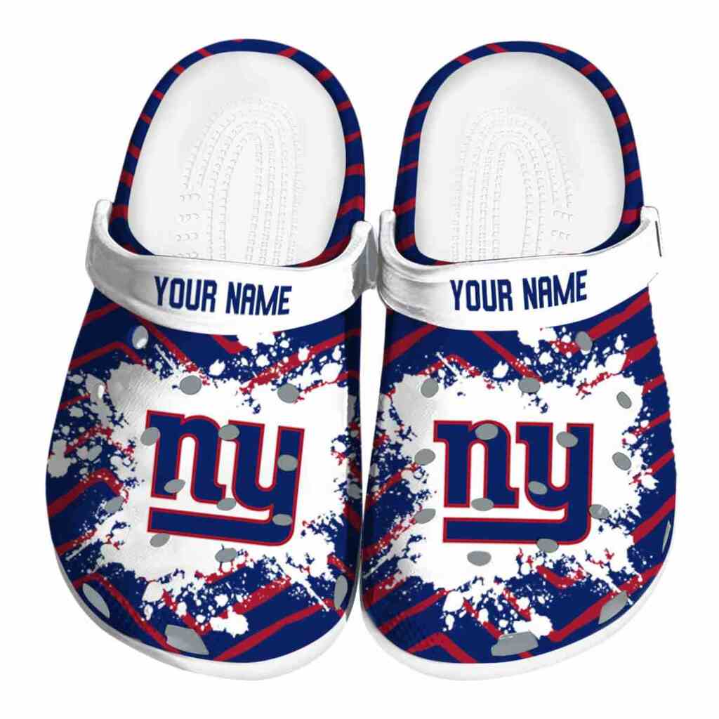 Customized New York Giants Zigzag Paint Burst ClogTVC180148