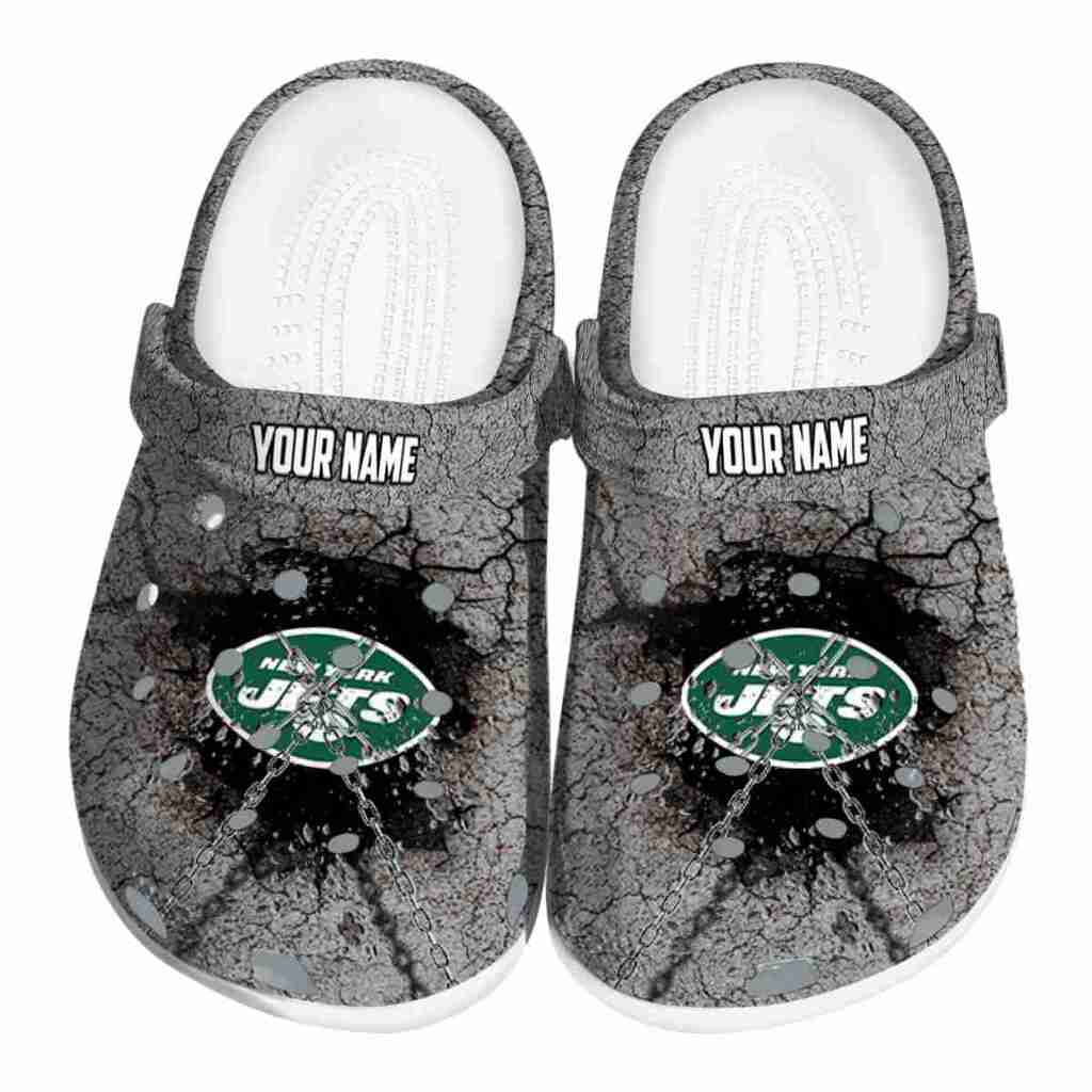 Customized New York Jets Cracked Ground Texture ClogTVC180146