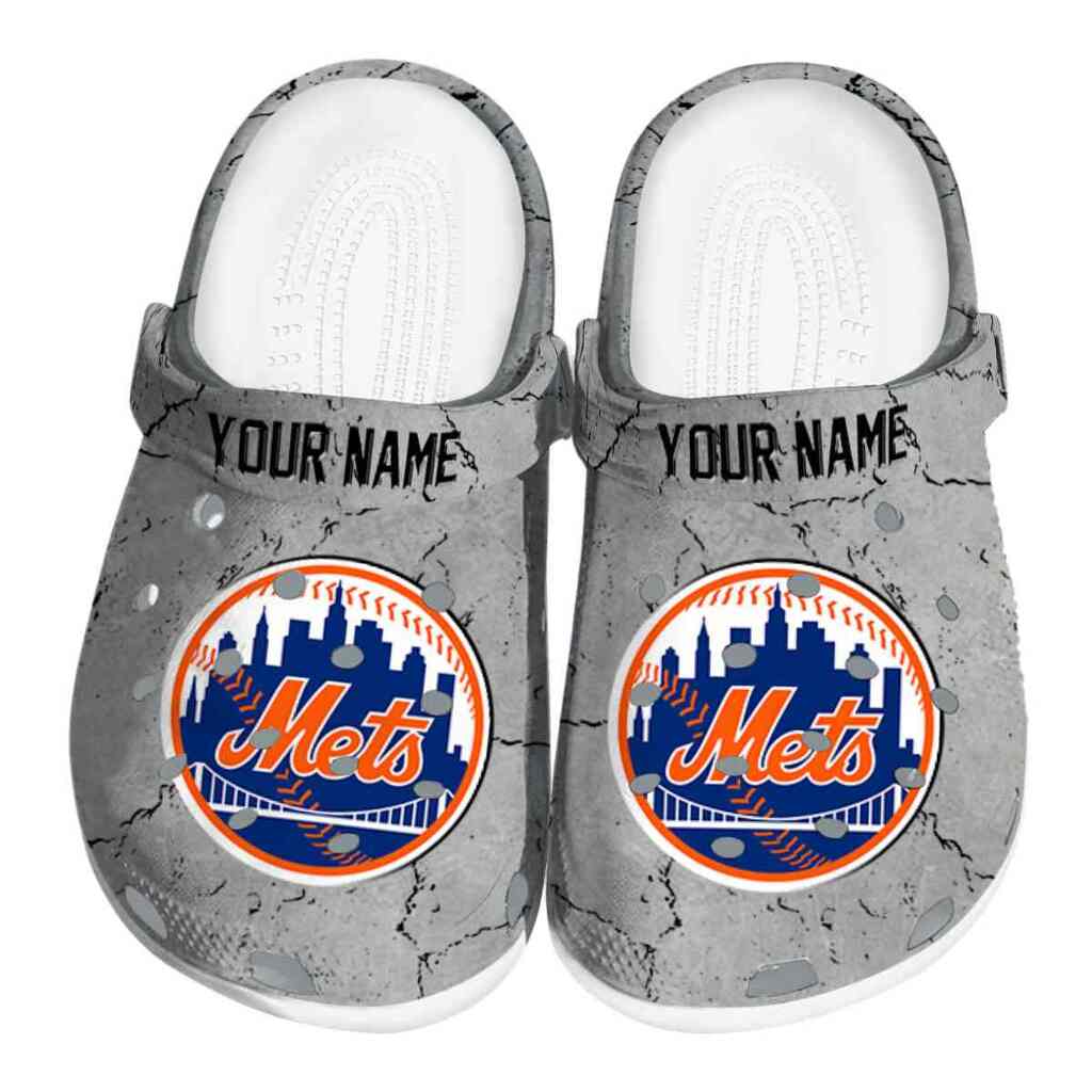 Customized New York Mets Cracked Texture ClogTVC180151