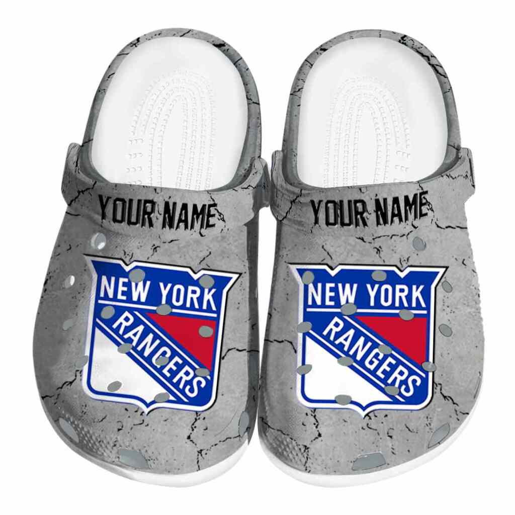 Customized New York Rangers Cracked Texture ClogTVC1801885