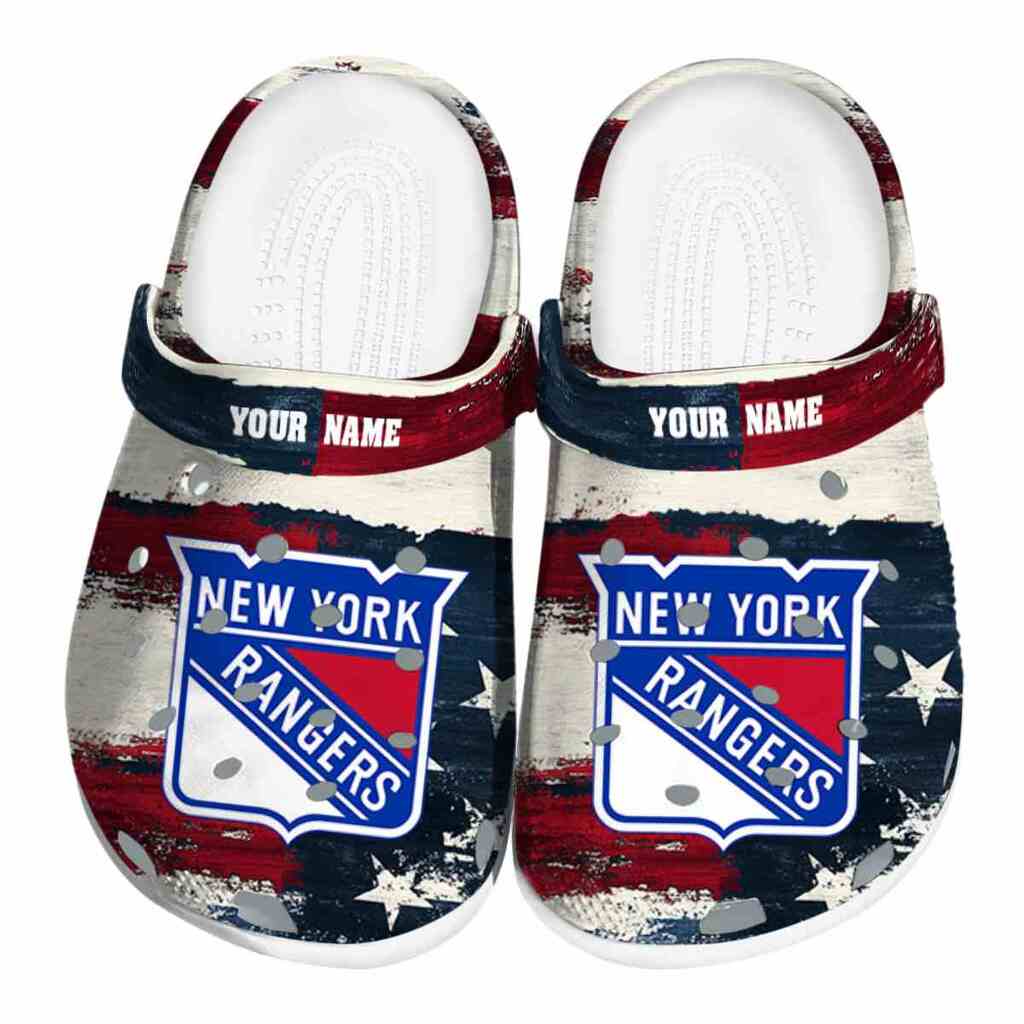 Customized New York Rangers Patriotic Stripes ClogTVC1801887