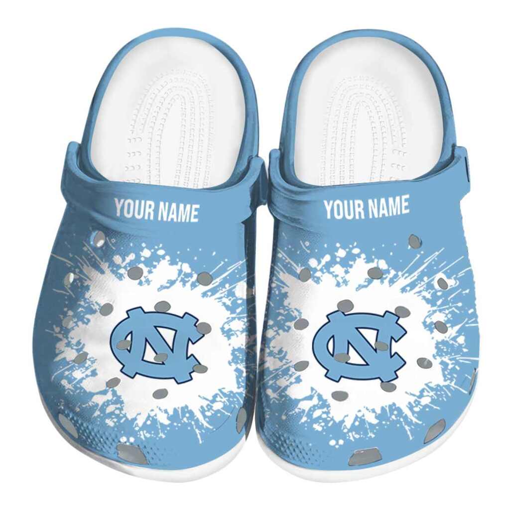 Customized North Carolina Tar Heels Splatter Background ClogTVC180141