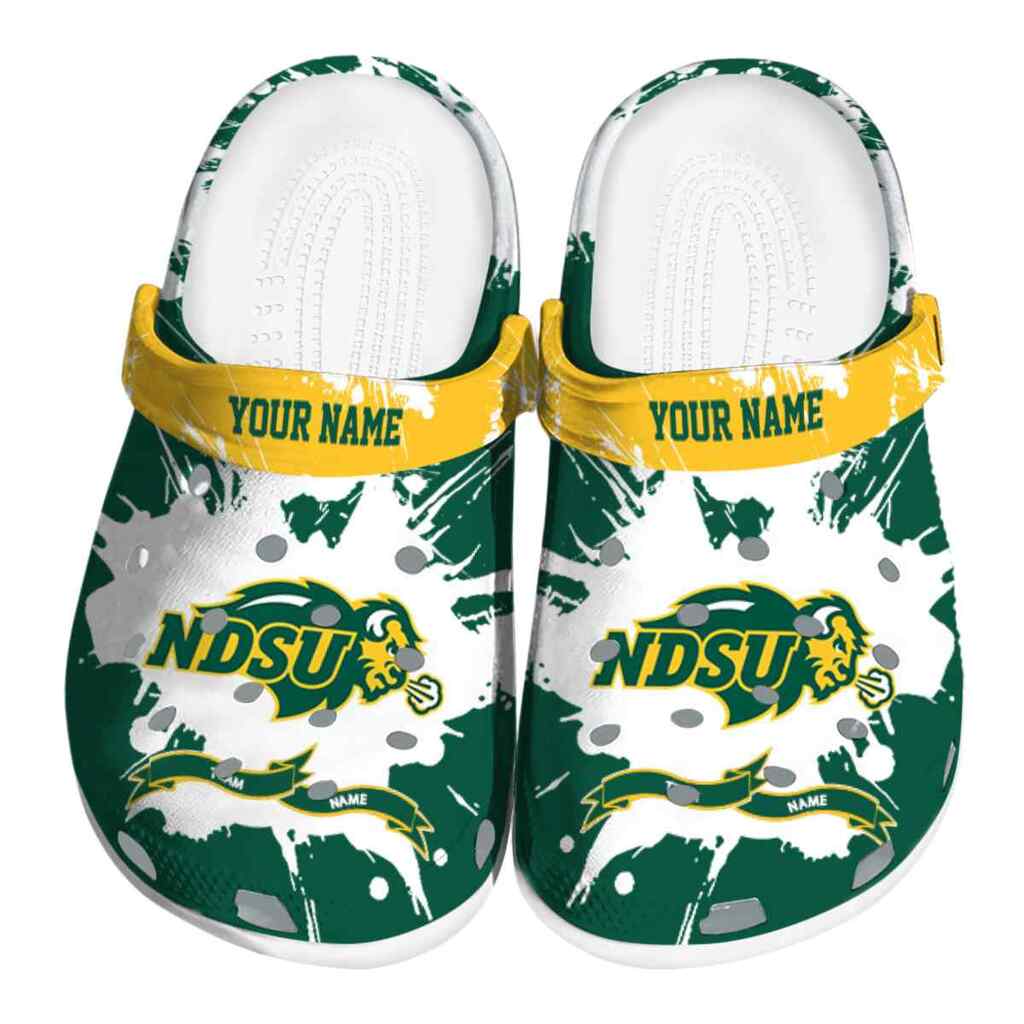 Customized North Dakota State Bison Splatter Pattern ClogTVC1801725