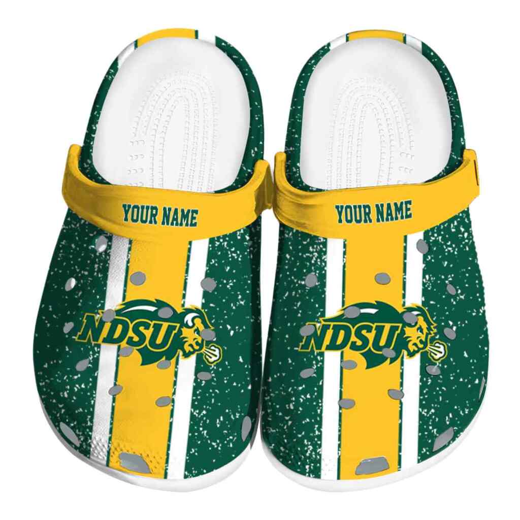 Customized North Dakota State Bison Vertical Stripes ClogTVC1801711