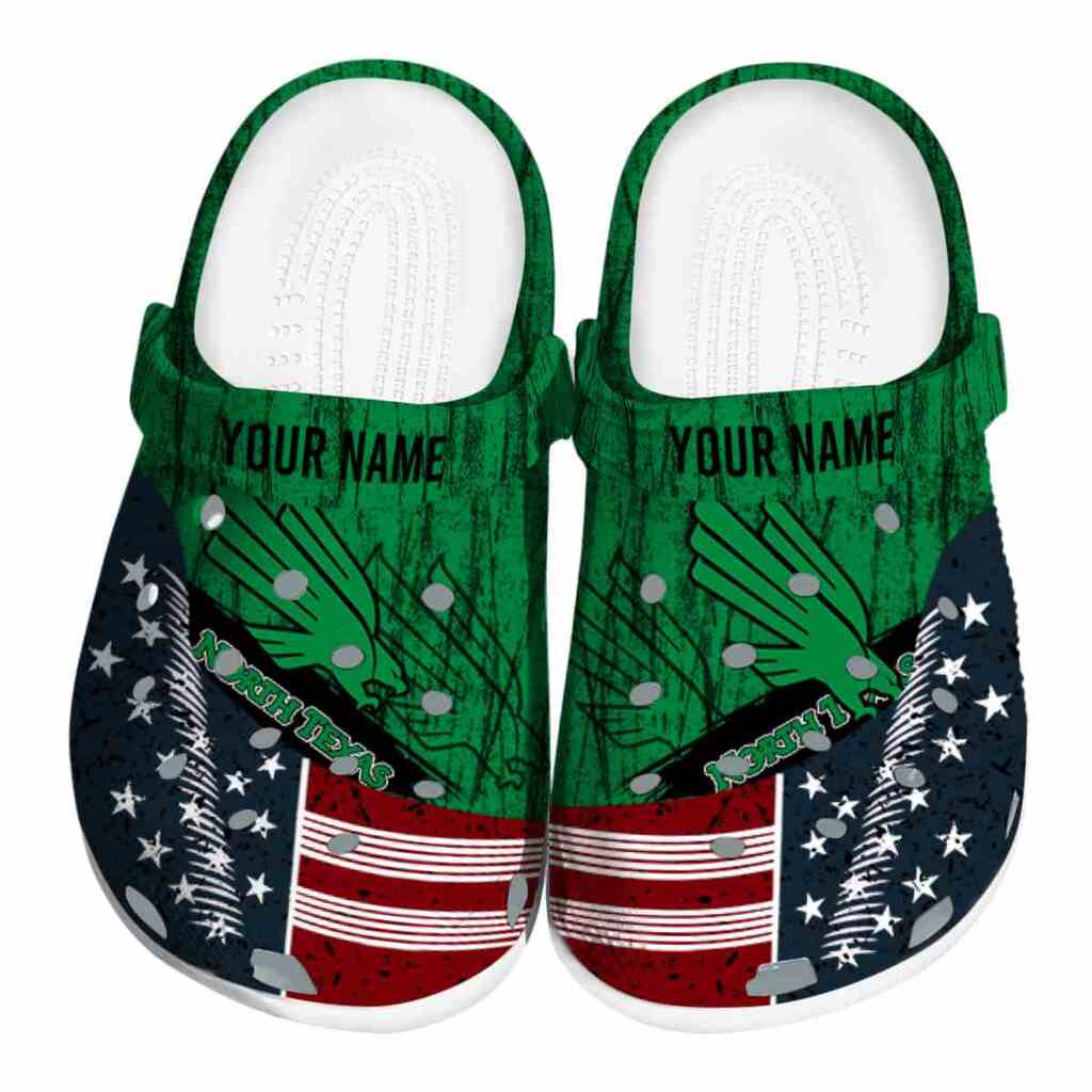 Customized North Texas Mean Green Star-Spangled Side Pattern ClogTVC1801724