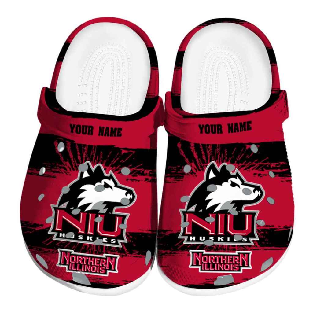 Customized Northern Illinois Huskies Paint Splatter Graphics ClogTVC1801724