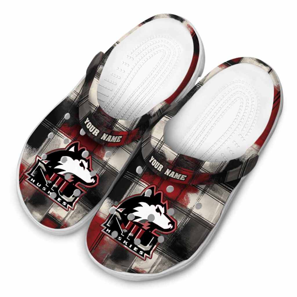Customized Northern Illinois Huskies Plaid Fusion ClogTVC1801697 - Image 4