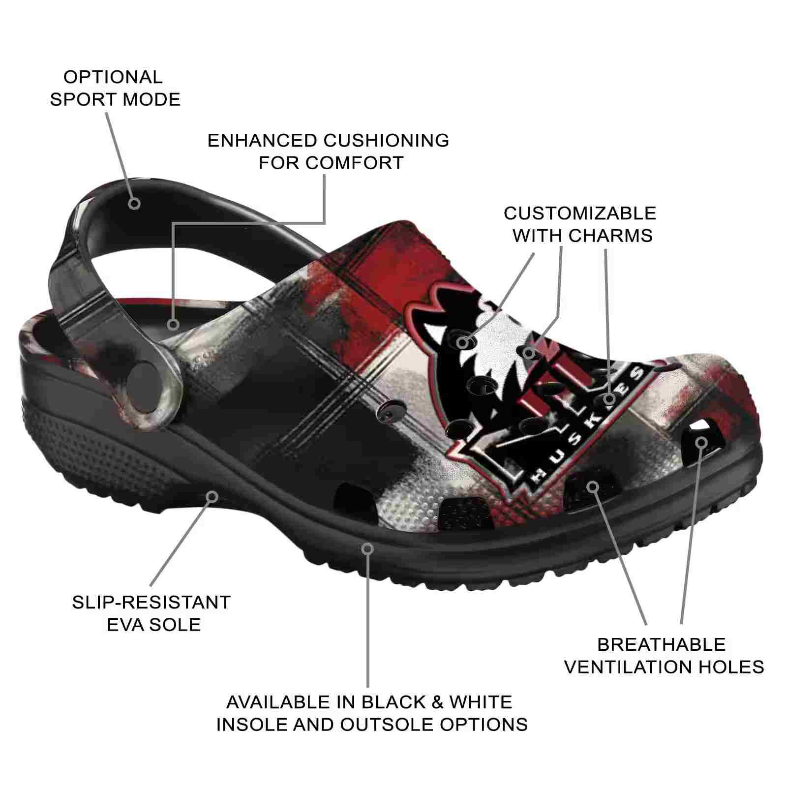 Customized Northern Illinois Huskies Plaid Fusion ClogTVC1801697 - Image 5
