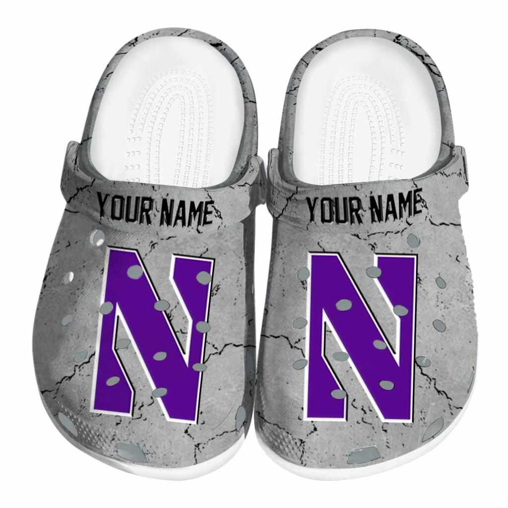 Customized Northwestern Wildcats Cracked Texture ClogTVC1801793