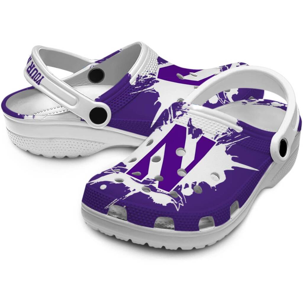 Customized Northwestern Wildcats Splatter Pattern ClogTVC1801730 - Image 3