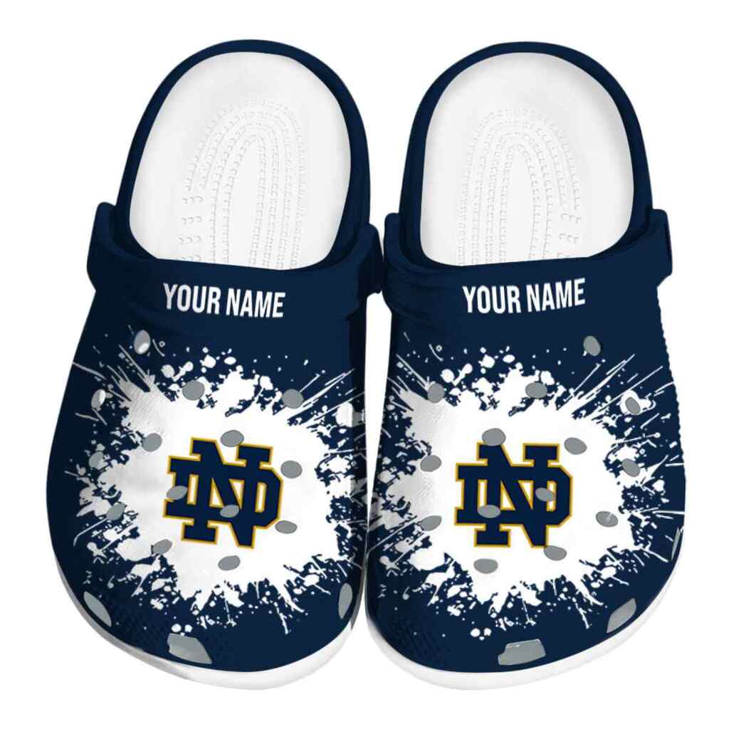Customized Notre Dame Fighting Irish Splatter Background ClogTVC1801173