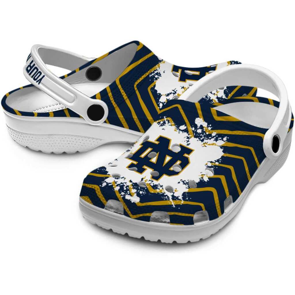 Customized Notre Dame Fighting Irish Zigzag Paint Burst ClogTVC1801173 - Image 3
