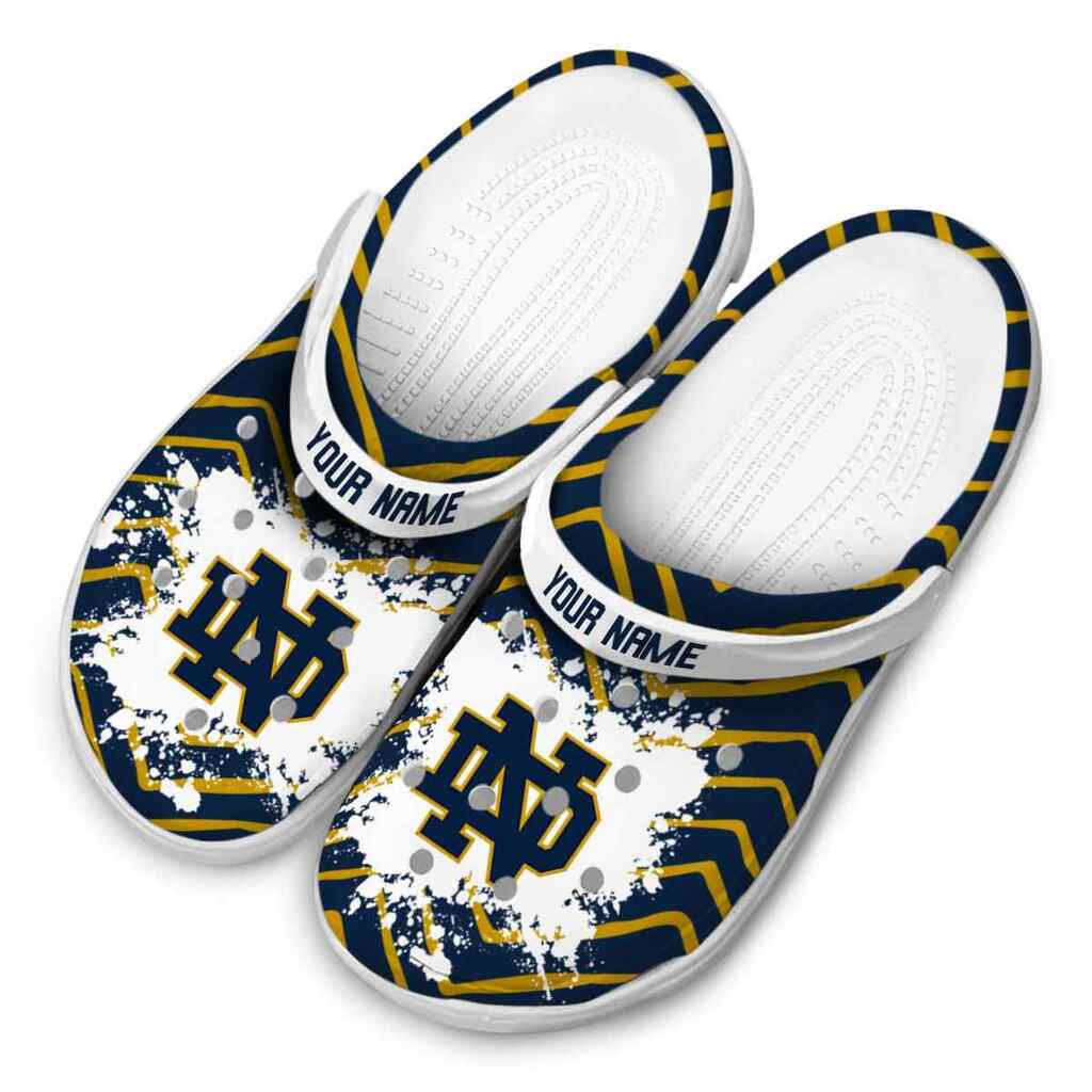 Customized Notre Dame Fighting Irish Zigzag Paint Burst ClogTVC1801173 - Image 4