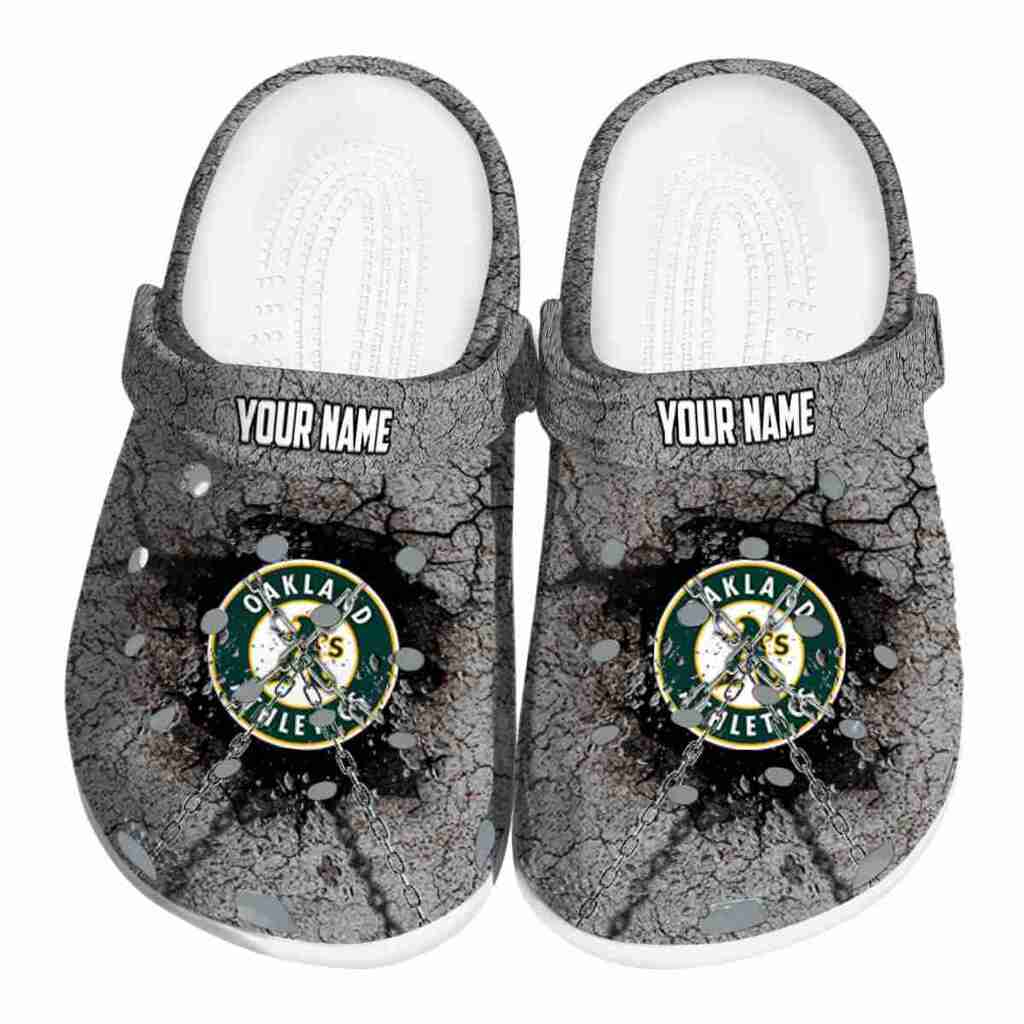 Customized Oakland Athletics Cracked Ground Texture ClogTVC180141
