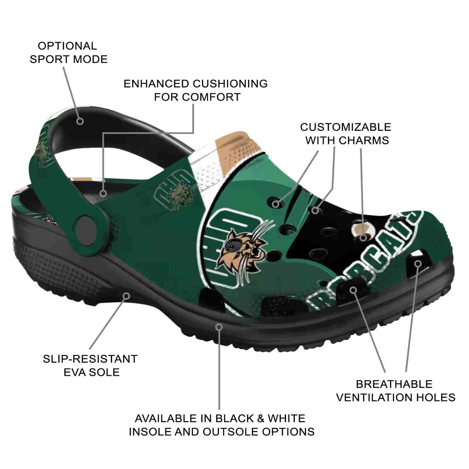 Customized Ohio Bobcats Baseball Helmet ClogTVC1801822 - Image 5