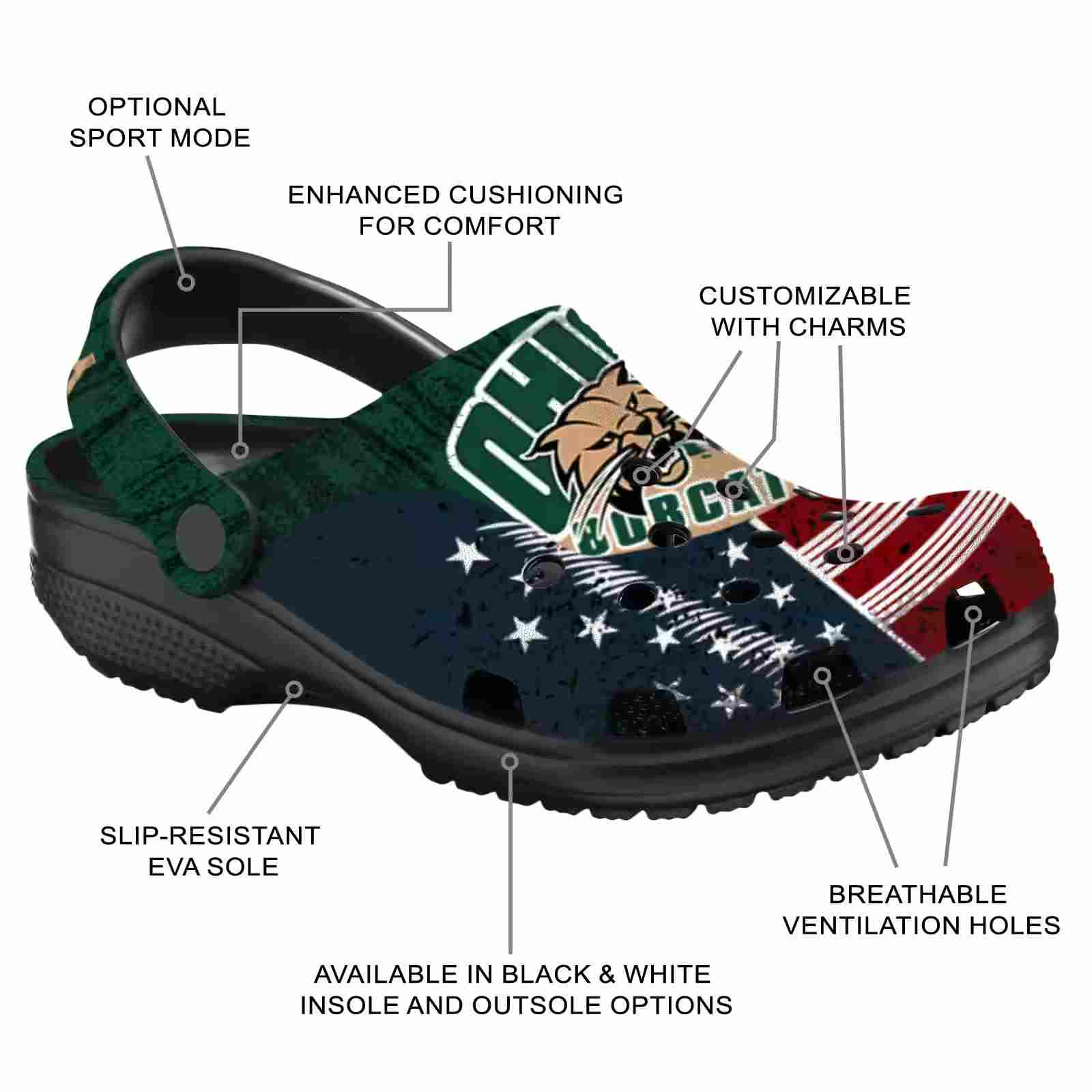 Customized Ohio Bobcats Star-Spangled Side Pattern ClogTVC1801730 - Image 5