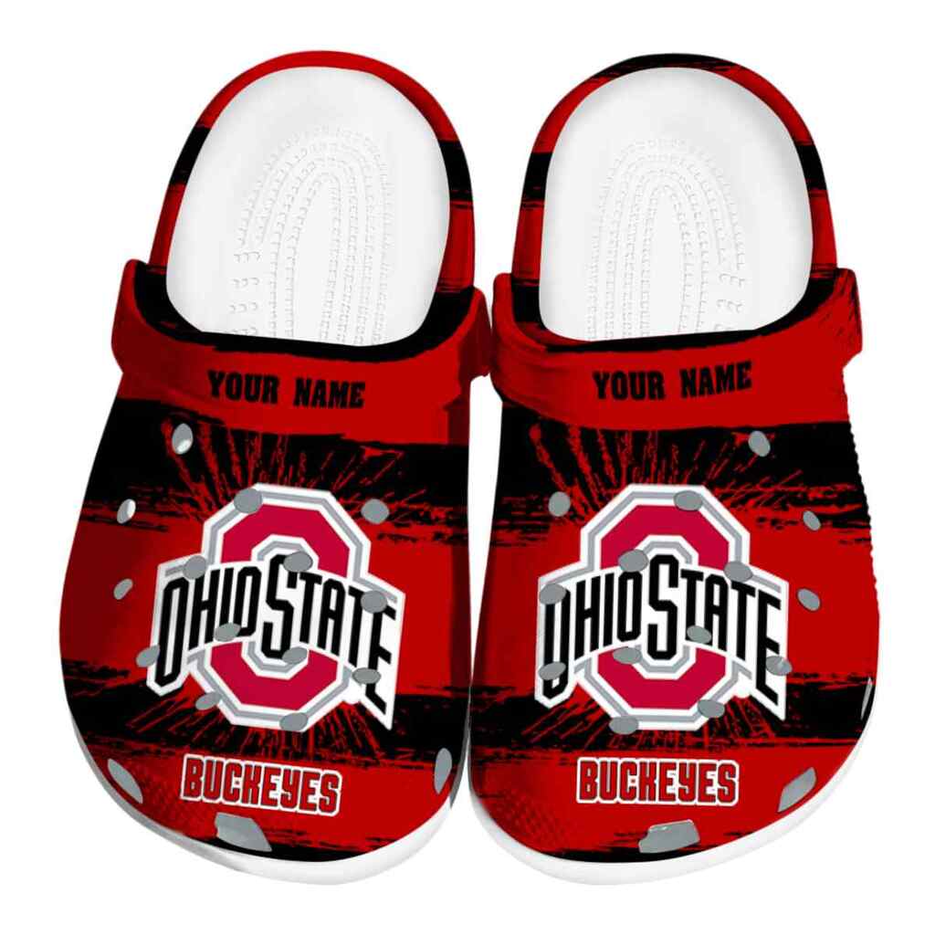 Customized Ohio State Buckeyes Paint Splatter Graphics ClogTVC1801170