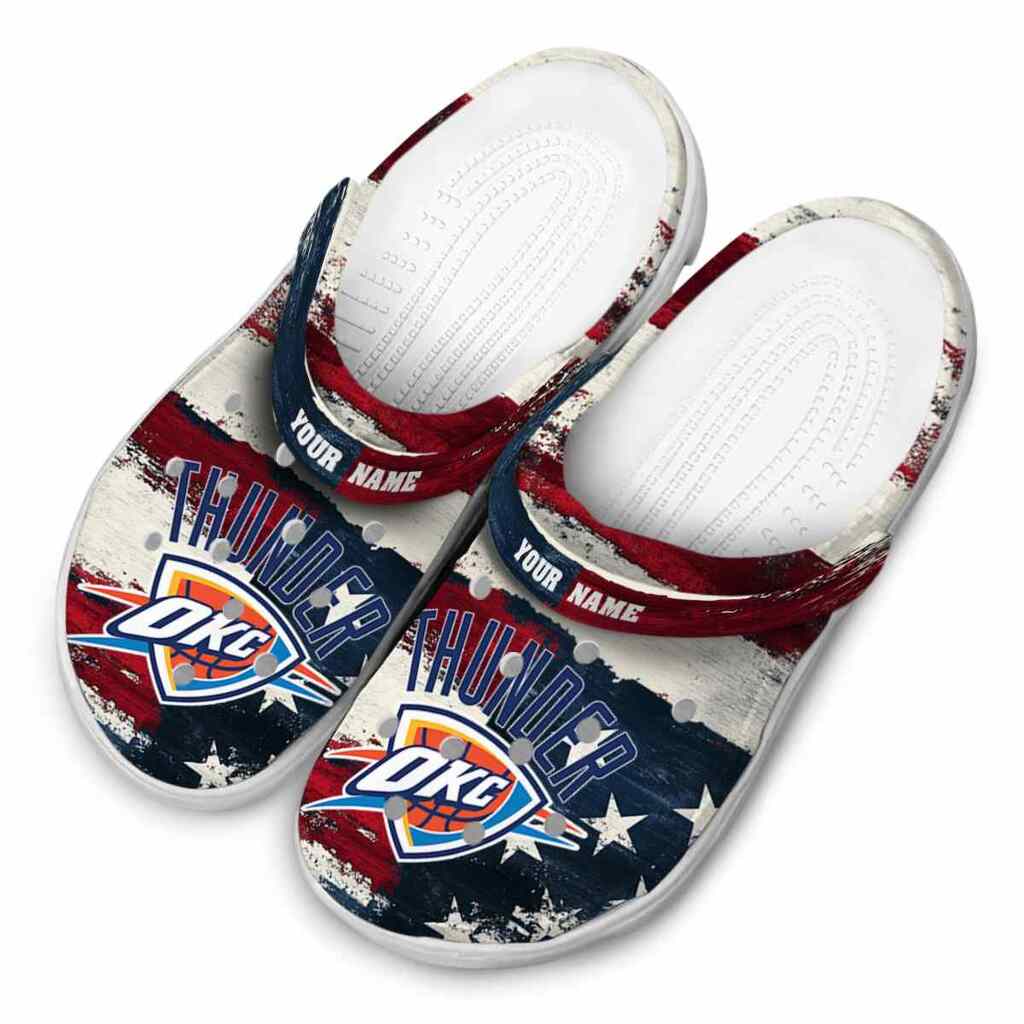 Customized Oklahoma City Thunder Patriotic Stripes ClogTVC1801918 - Image 4
