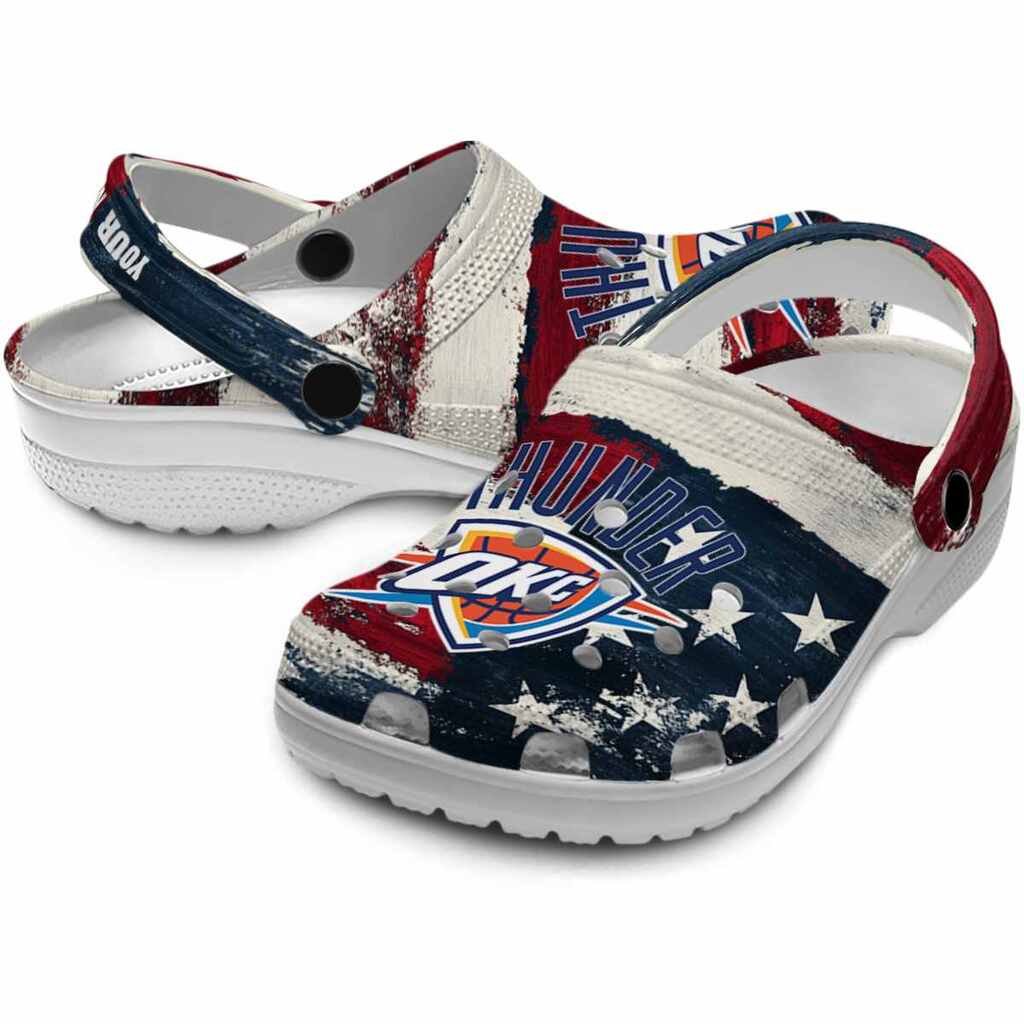 Customized Oklahoma City Thunder Patriotic Stripes ClogTVC1801918 - Image 3