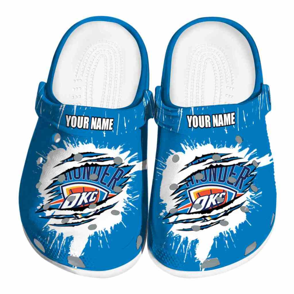 Customized Oklahoma City Thunder Splash Motif Background ClogTVC1801918