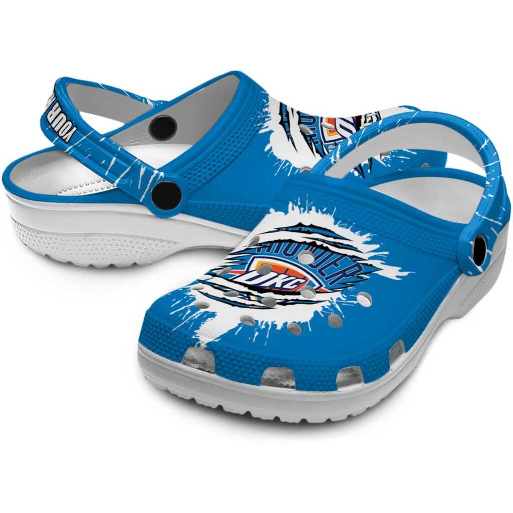Customized Oklahoma City Thunder Splash Motif Background ClogTVC1801918 - Image 3