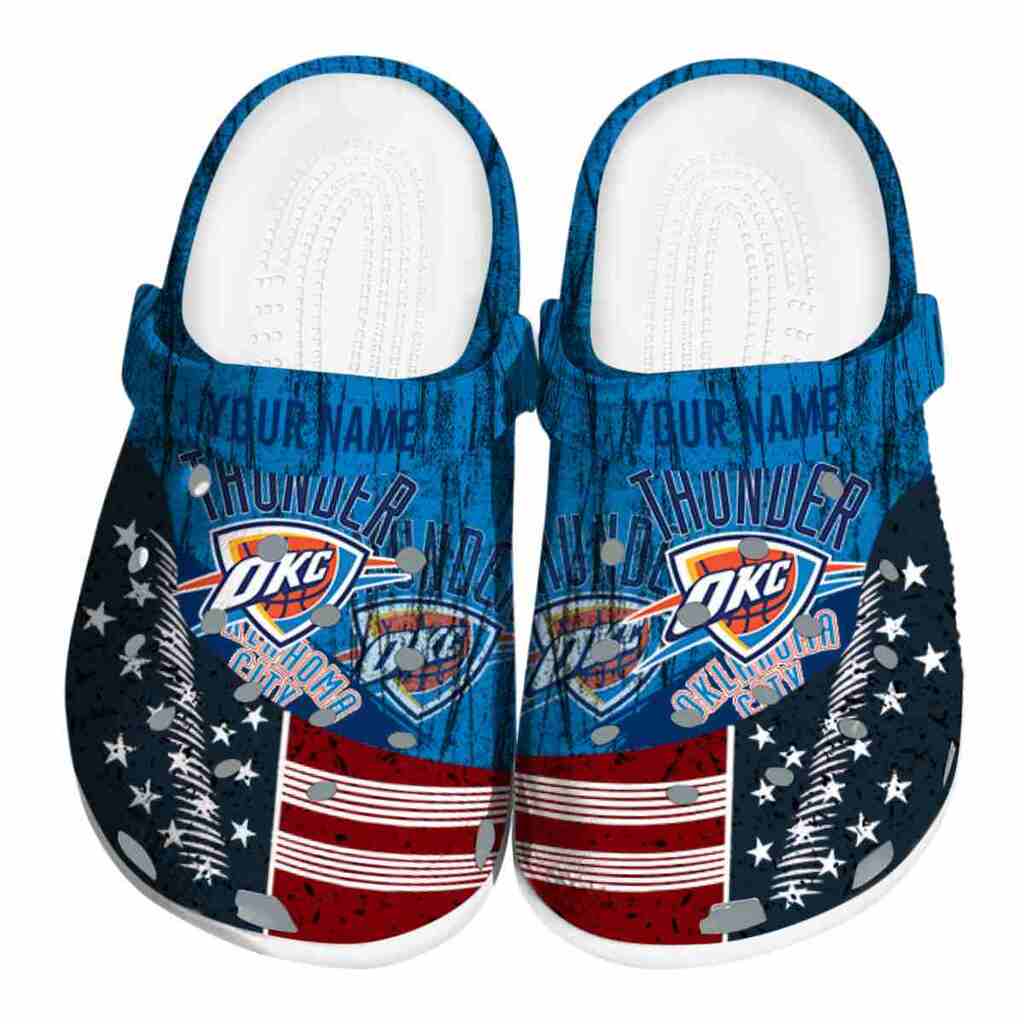 Customized Oklahoma City Thunder Star-Spangled Side Pattern ClogTVC1801918