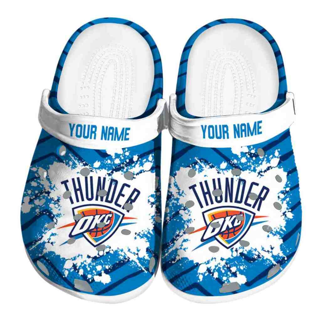 Customized Oklahoma City Thunder Zigzag Paint Burst ClogTVC1801918
