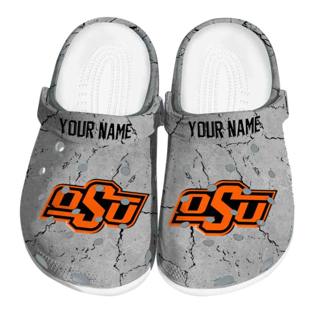 Customized Oklahoma State Cowboys Cracked Texture ClogTVC180144