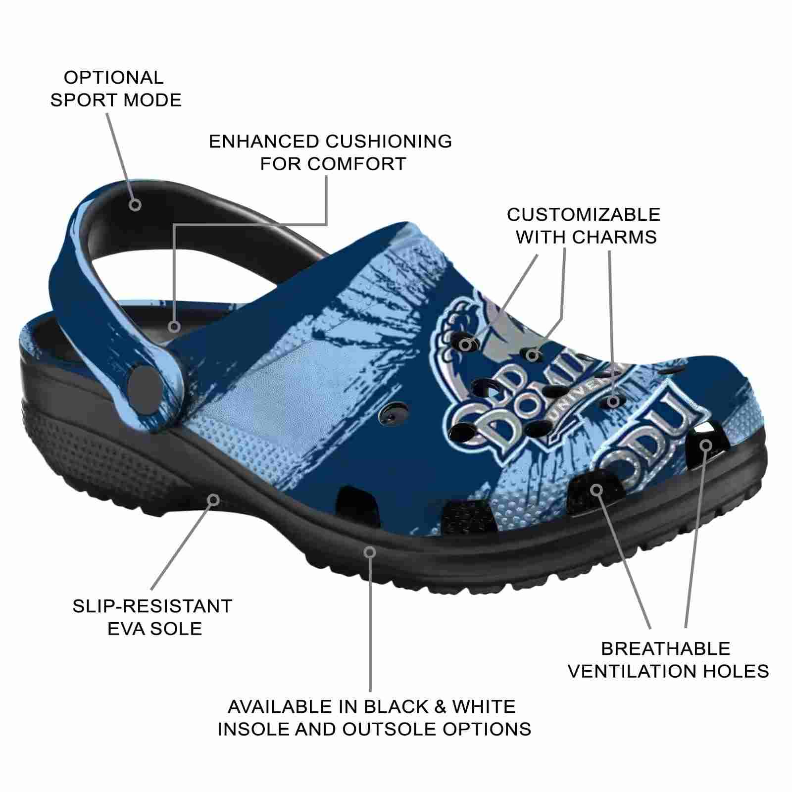 Customized Old Dominion Monarchs Paint Splatter Graphics ClogTVC1801730 - Image 5