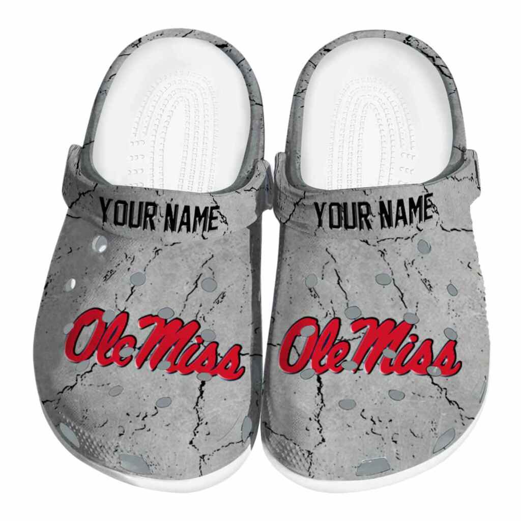 Customized Ole Miss Rebels Cracked Texture ClogTVC1801793