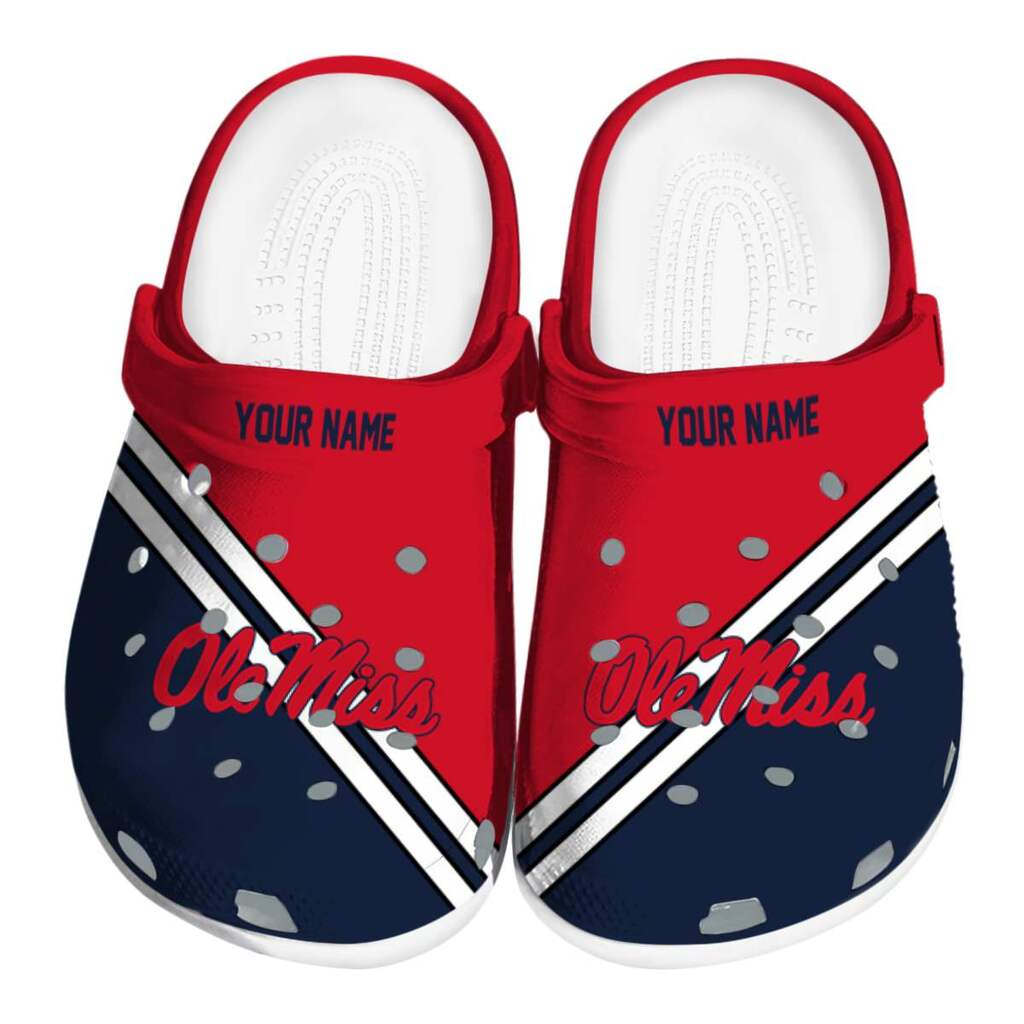 Customized Ole Miss Rebels Striped Accents ClogTVC1801835