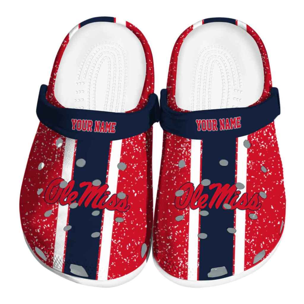 Customized Ole Miss Rebels Vertical Stripes ClogTVC1801715