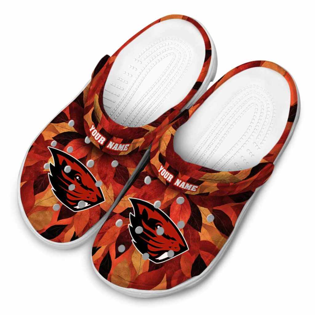 Customized Oregon State Beavers Autumn Leaves ClogTVC1801706 - Image 4