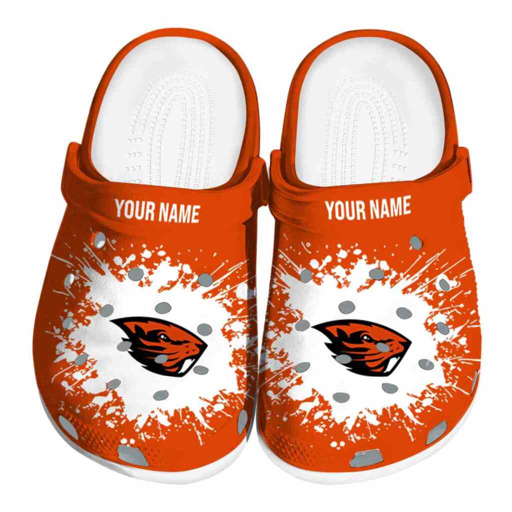 Customized Oregon State Beavers Splatter Background ClogTVC1801716