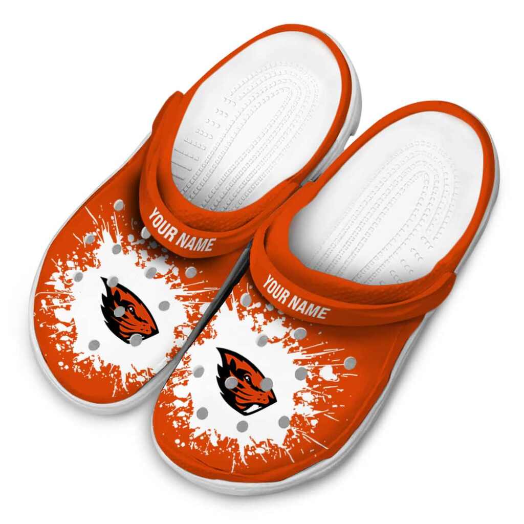 Customized Oregon State Beavers Splatter Background ClogTVC1801716 - Image 4