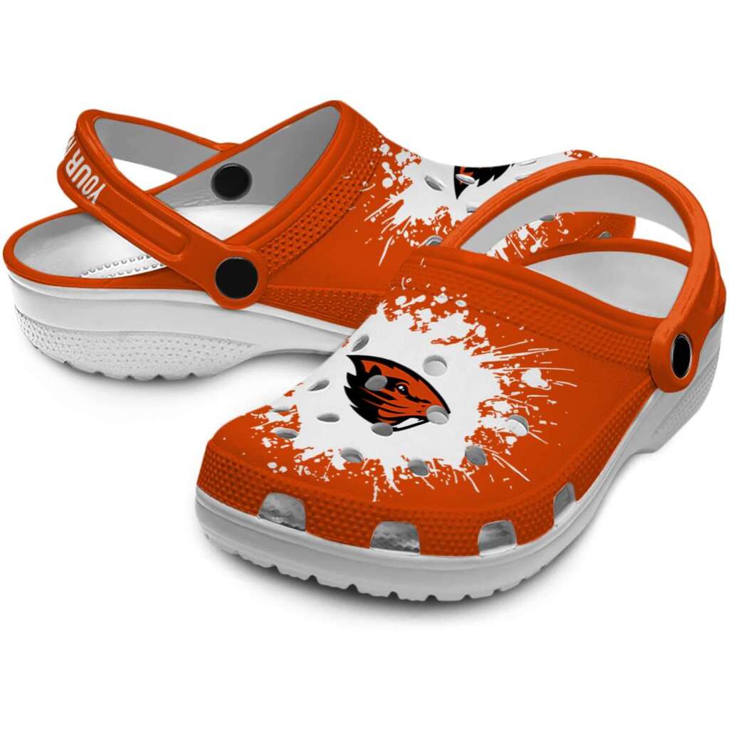 Customized Oregon State Beavers Splatter Background ClogTVC1801716 - Image 3