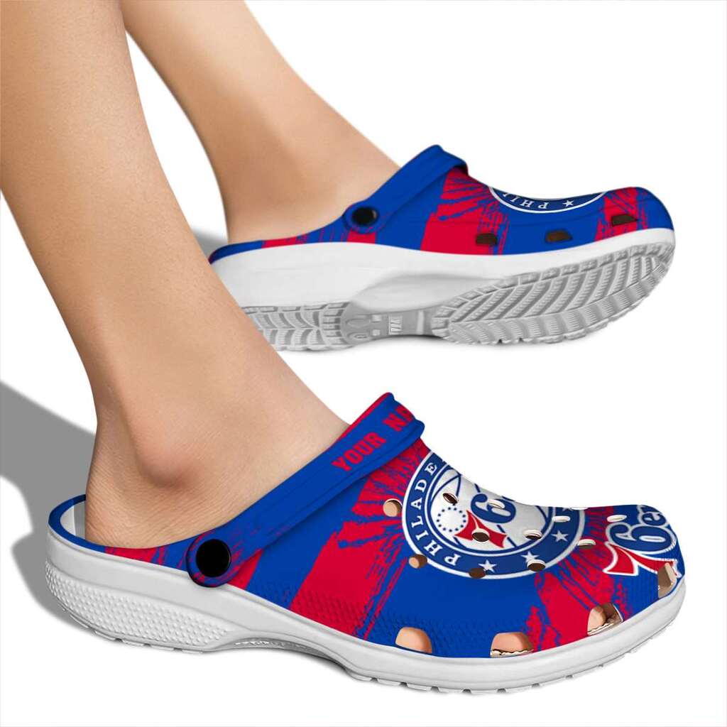 Customized Philadelphia 76ers Paint Splatter Graphics ClogTVC1801690 - Image 2